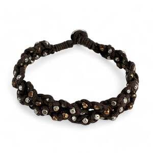 American Eagle Outfitters Brown Friendship Bracelet Beaded Braided Macrame